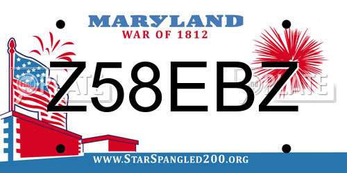 Z58EBZ Maryland License Plate