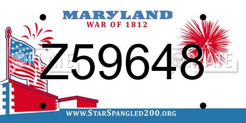Z59648 Maryland License Plate