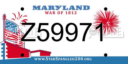 Z59971 Maryland License Plate