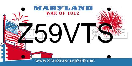 Z59VTS Maryland License Plate
