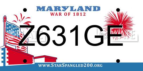 Z631GE Maryland License Plate