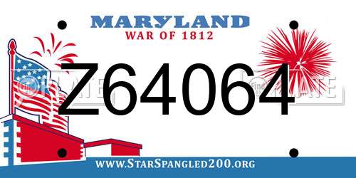 Z64064 Maryland License Plate