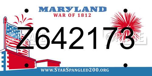 Z642173 Maryland License Plate