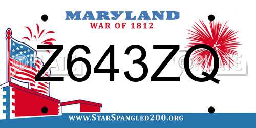 Z643ZQ Maryland License Plate