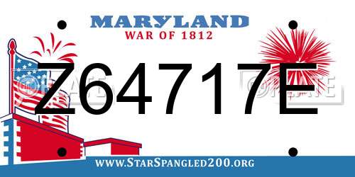 Z64717E Maryland License Plate