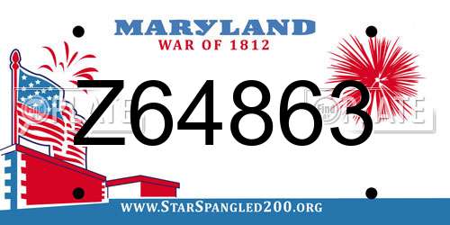 Z64863 Maryland License Plate