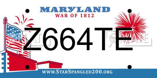 Z664TE Maryland License Plate