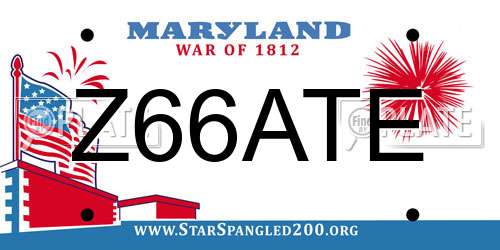 Z66ATE Maryland License Plate