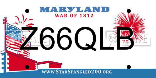 Z66QLB Maryland License Plate