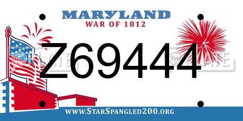 Z69444 Maryland License Plate