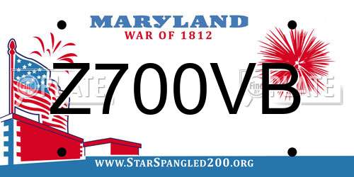 Z700VB Maryland License Plate