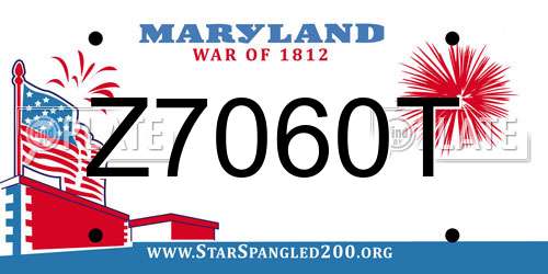 Z7060T Maryland License Plate