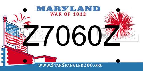 Z7060Z Maryland License Plate