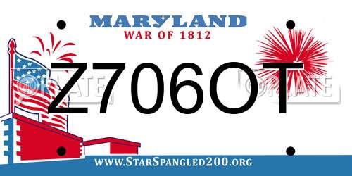 Z706OT Maryland License Plate