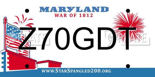 Z70GDT Maryland License Plate