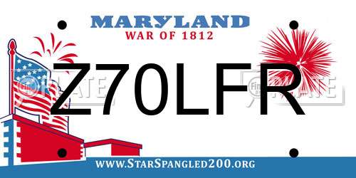 Z70LFR Maryland License Plate