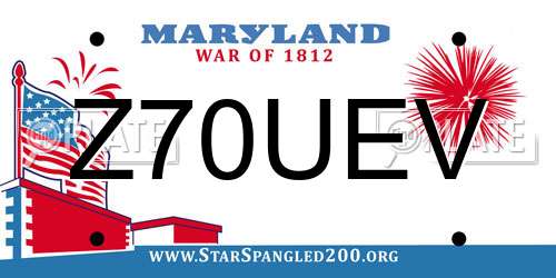 Z70UEV Maryland License Plate