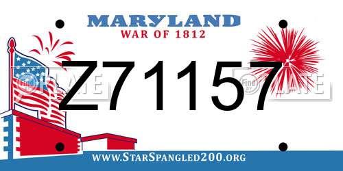 Z71157 Maryland License Plate