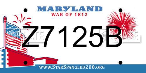Z7125B Maryland License Plate