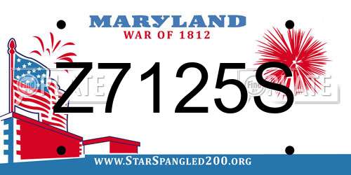 Z7125S Maryland License Plate