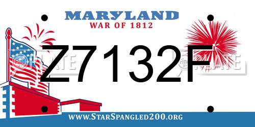 Z7132F Maryland License Plate