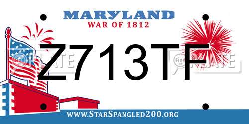 Z713TF Maryland License Plate