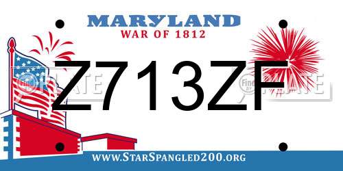 Z713ZF Maryland License Plate