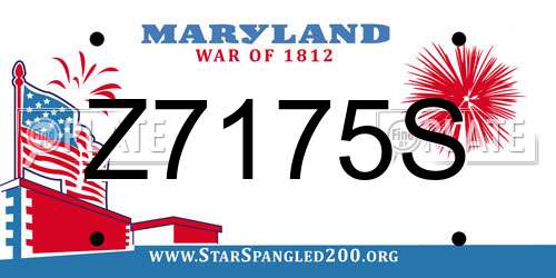 Z7175S Maryland License Plate