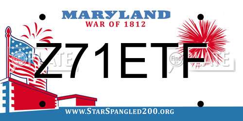 Z71ETF Maryland License Plate
