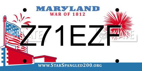 Z71EZF Maryland License Plate
