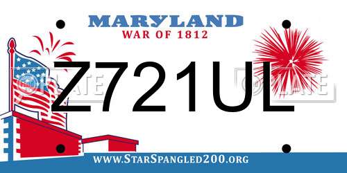 Z721UL Maryland License Plate
