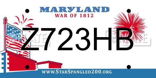 Z723HB Maryland License Plate
