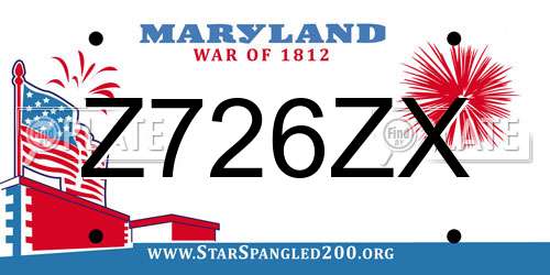 Z726ZX Maryland License Plate