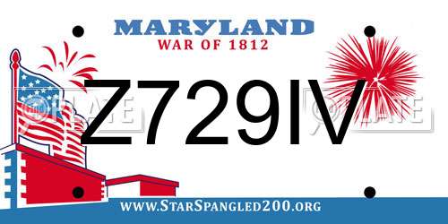 Z729IV Maryland License Plate