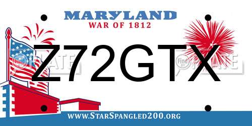 Z72GTX Maryland License Plate
