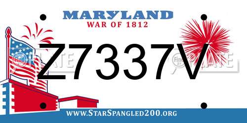 Z7337V Maryland License Plate