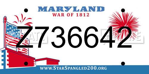 Z736642 Maryland License Plate
