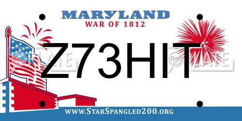 Z73HIT Maryland License Plate