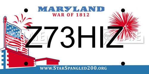 Z73HIZ Maryland License Plate