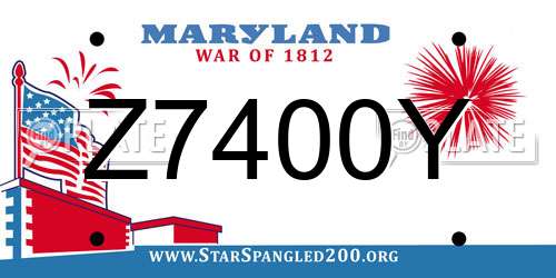 Z7400Y Maryland License Plate