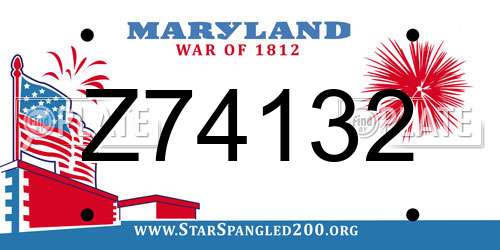 Z74132 Maryland License Plate