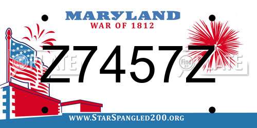 Z7457Z Maryland License Plate