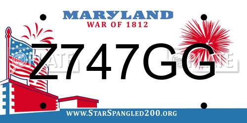 Z747GG Maryland License Plate