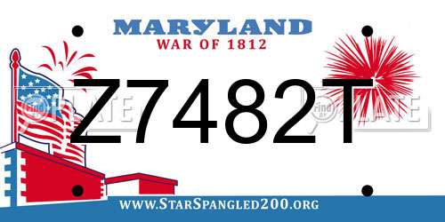 Z7482T Maryland License Plate