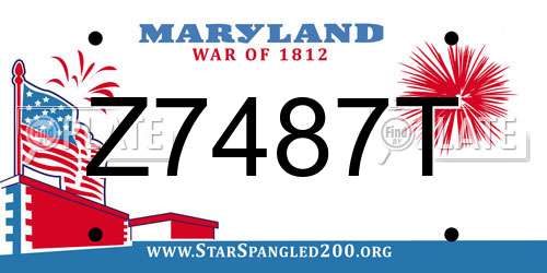 Z7487T Maryland License Plate