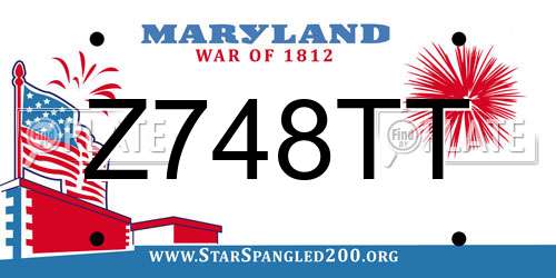 Z748TT Maryland License Plate