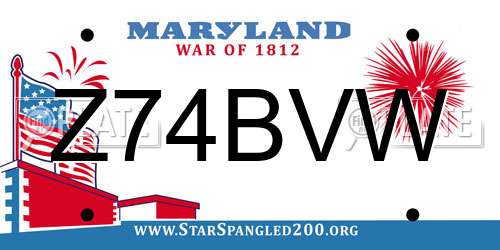 Z74BVW Maryland License Plate
