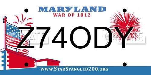 Z74ODY Maryland License Plate
