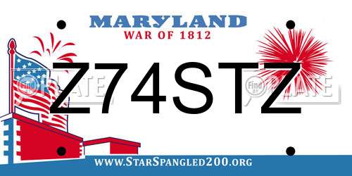 Z74STZ Maryland License Plate