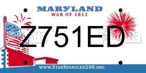 Z751ED Maryland License Plate